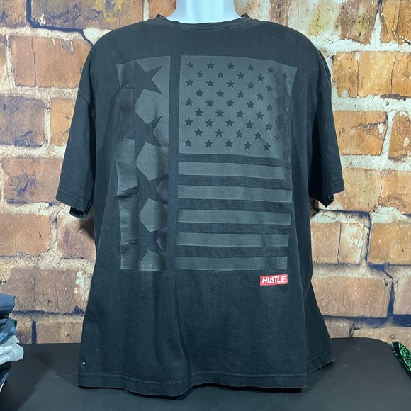 Locked And Loaded Men’s Flag Hustle Shirt Black Size XL - Picture 7 of 7